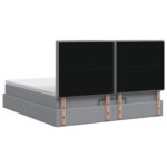 vidaXL Ottoman posteľ s matracom a LED Svetlosivá 160 x 200 cm Látka – Obrázok 8
