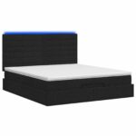vidaXL Ottoman posteľ s matracom a LED Čierna 180 x 200 cm Látka – Obrázok 7