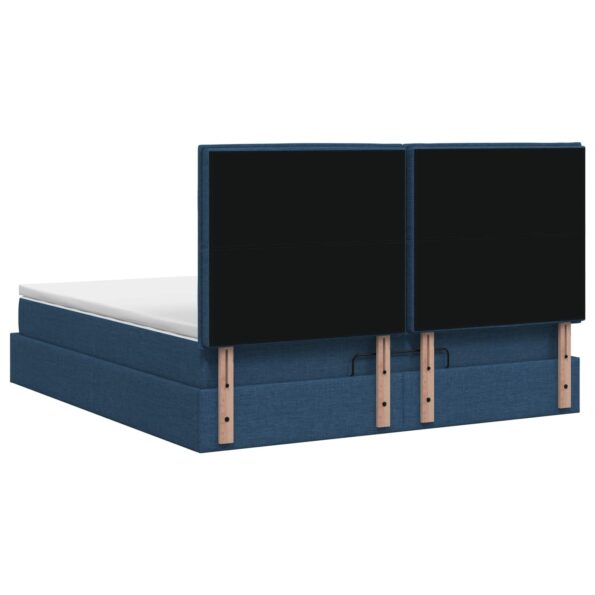 vidaXL Ottoman posteľ s matracom a LED Modrá 180 x 200 cm Látka – Obrázok 8
