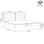 vidaXL Ottoman posteľ s matracom a LED Tmavosivá 200 x 200 cm Látka – Obrázok 12