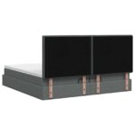 vidaXL Ottoman posteľ s matracom a LED Tmavosivá 200 x 200 cm Látka – Obrázok 8