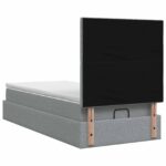 vidaXL Ottoman posteľ s matracom a LED Svetlosivá 80 x 200 cm Látka – Obrázok 8