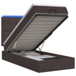 vidaXL Ottoman posteľ s matracom a LED Tmavohnedá 80 x 200 cm Látka