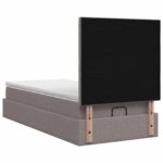 vidaXL Ottoman posteľ s matracom a LED Sivohnedá 80 x 200 cm Látka – Obrázok 8