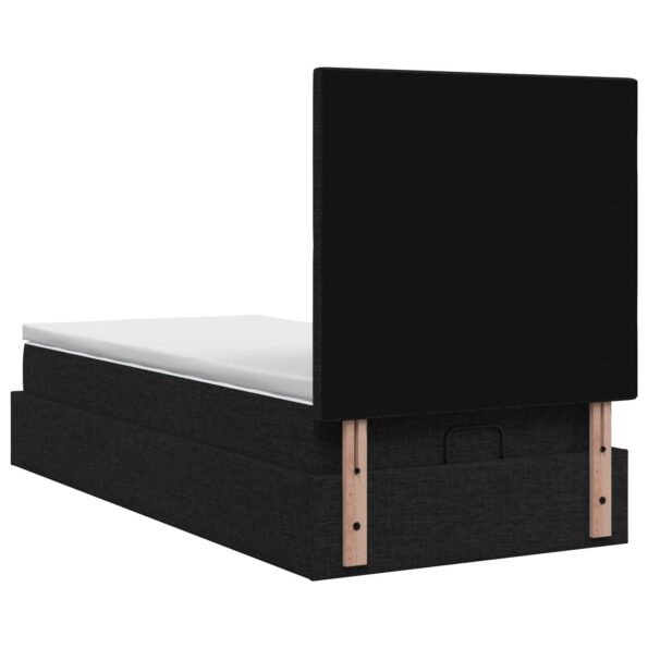 vidaXL Ottoman posteľ s matracom a LED Čierna 90 x 200 cm Látka – Obrázok 8