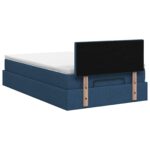 vidaXL Ottoman posteľ s matracom a LED Modrá 120 x 190 cm Látka – Obrázok 8