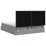 vidaXL Ottoman posteľ s matracom a LED Svetlosivá 140 x 190 cm Látka – Obrázok 8
