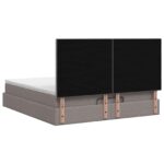 vidaXL Ottoman posteľ s matracom a LED Sivohnedá 140 x 190 cm Látka – Obrázok 8