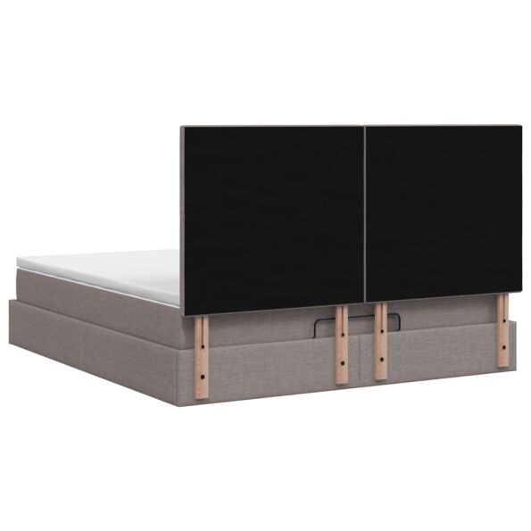 vidaXL Ottoman posteľ s matracom a LED Sivohnedá 140 x 190 cm Látka – Obrázok 8