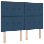 vidaXL Ottoman posteľ s matracom a LED Modrá 140 x 190 cm Látka – Obrázok 3