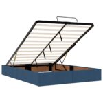 vidaXL Ottoman posteľ s matracom a LED Modrá 140 x 190 cm Látka – Obrázok 4