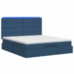 vidaXL Ottoman posteľ s matracom a LED Modrá 140 x 190 cm Látka – Obrázok 7