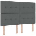 vidaXL Ottoman posteľ s matracom a LED Tmavosivá 140 x 200 cm Látka – Obrázok 3