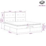 vidaXL Ottoman posteľ s matracom a LED Krémová 140 x 200 cm Látka – Obrázok 12