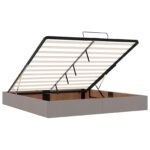 vidaXL Ottoman posteľ s matracom a LED Sivohnedá 180 x 200 cm Látka – Obrázok 4