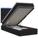 vidaXL Ottoman posteľ s matracom a LED Čierna 100 x 200 cm Látka