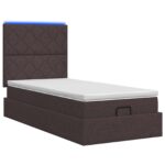 vidaXL Ottoman posteľ s matracom a LED Tmavohnedá 100 x 200 cm Látka – Obrázok 7