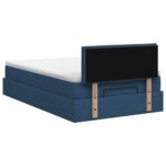vidaXL Ottoman posteľ s matracom a LED Modrá 120 x 190 cm Látka – Obrázok 8