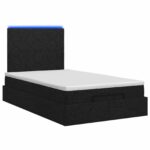 vidaXL Ottoman posteľ s matracom a LED Čierna 120 x 200 cm Látka – Obrázok 7