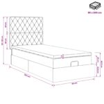 vidaXL Ottoman posteľ s matracom a LED Tmavosivá 80 x 200 cm Zamat – Obrázok 12
