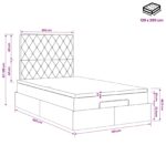 vidaXL Ottoman posteľ s matracom a LED Svetlosivá 120 x 200 cm Zamat – Obrázok 12