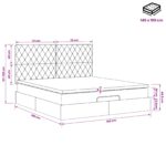 vidaXL Ottoman posteľ s matracom a LED Svetlosivá 140 x 190 cm Zamat – Obrázok 12