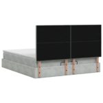 vidaXL Ottoman posteľ s matracom a LED Svetlosivá 140 x 190 cm Zamat – Obrázok 8