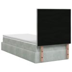 vidaXL Ottoman posteľ s matracom a LED Svetlosivá 90 x 190 cm Zamat – Obrázok 8
