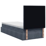 vidaXL Ottoman posteľ s matracom a LED Tmavosivá 90 x 200 cm Zamat – Obrázok 8