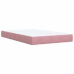 vidaXL Ottoman posteľ s matracom a LED Ružová 120 x 200 cm Zamat – Obrázok 5