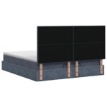 vidaXL Ottoman posteľ s matracom a LED Tmavosivá 140 x 190 cm Zamat – Obrázok 8