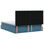 vidaXL Ottoman posteľ s matracom a LED Tmavo modrá 140 x 190 cm Zamat – Obrázok 8