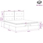 vidaXL Ottoman posteľ s matracom a LED Tmavosivá 180 x 200 cm Zamat – Obrázok 12
