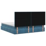vidaXL Ottoman posteľ s matracom a LED Tmavo modrá 200 x 200 cm Zamat – Obrázok 8