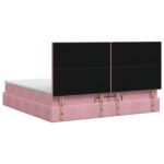 vidaXL Ottoman posteľ s matracom a LED Ružová 200 x 200 cm Zamat – Obrázok 8