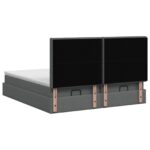 vidaXL Ottoman posteľ s matracom a LED Tmavosivá 160 x 200 cm Látka – Obrázok 8