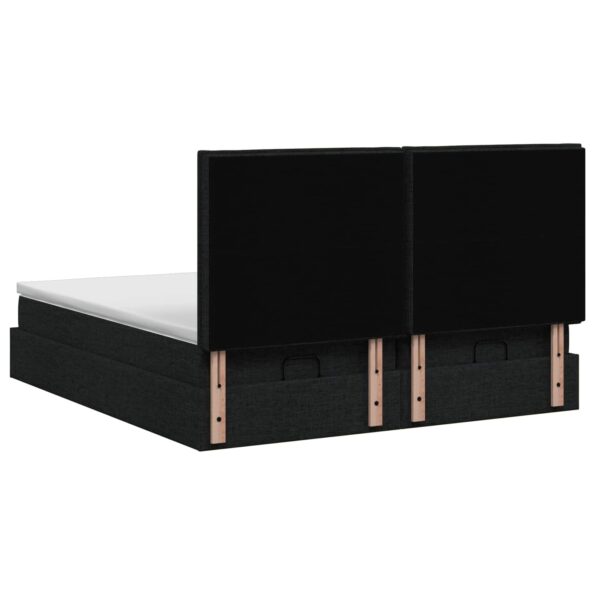 vidaXL Ottoman posteľ s matracom a LED Čierna 180 x 200 cm Látka – Obrázok 8