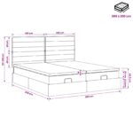 vidaXL Ottoman posteľ s matracom a LED Tmavosivá 200 x 200 cm Látka – Obrázok 12
