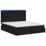 vidaXL Ottoman posteľ s matracom a LED Čierna 160 x 200 cm Látka – Obrázok 7
