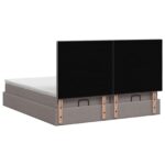 vidaXL Ottoman posteľ s matracom a LED Sivohnedá 160 x 200 cm Látka – Obrázok 8