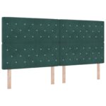 vidaXL Ottoman posteľ s matracom a LED Tmavozelená 200 x 200 cm Zamat – Obrázok 3