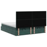 vidaXL Ottoman posteľ s matracom a LED Tmavozelená 200 x 200 cm Zamat – Obrázok 8