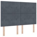 vidaXL Ottoman posteľ s matracom a LED Tmavosivá 160 x 200 cm Zamat – Obrázok 3