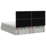 vidaXL Ottoman posteľ s matracom a LED Svetlosivá 180 x 200 cm Zamat – Obrázok 8