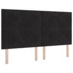 vidaXL Ottoman posteľ s matracom a LED Čierna 180 x 200 cm Zamat – Obrázok 3