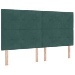 vidaXL Ottoman posteľ s matracom a LED Tmavozelená 180 x 200 cm Zamat – Obrázok 3