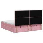 vidaXL Ottoman posteľ s matracom a LED Ružová 180 x 200 cm Zamat – Obrázok 8