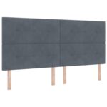 vidaXL Ottoman posteľ s matracom a LED Tmavosivá 200 x 200 cm Zamat – Obrázok 3
