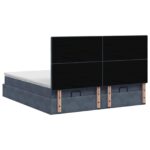vidaXL Ottoman posteľ s matracom a LED Tmavosivá 200 x 200 cm Zamat – Obrázok 8