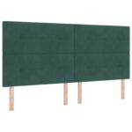 vidaXL Ottoman posteľ s matracom a LED Tmavozelená 200 x 200 cm Zamat – Obrázok 3